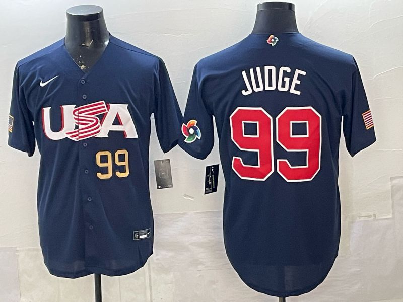 Men 2026 World Cub USA #99 Judge Blue Nike MLB Jersey style 06->youth mlb jersey->Youth Jersey